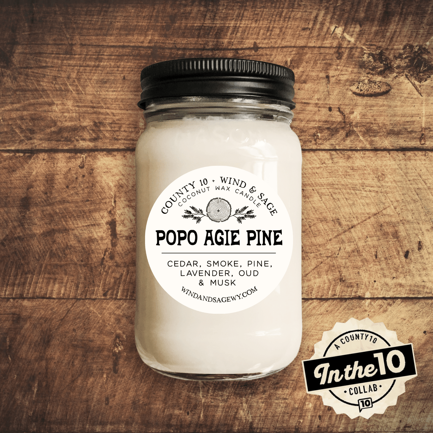 Popo Agie Pine, Mason Jar Candle
