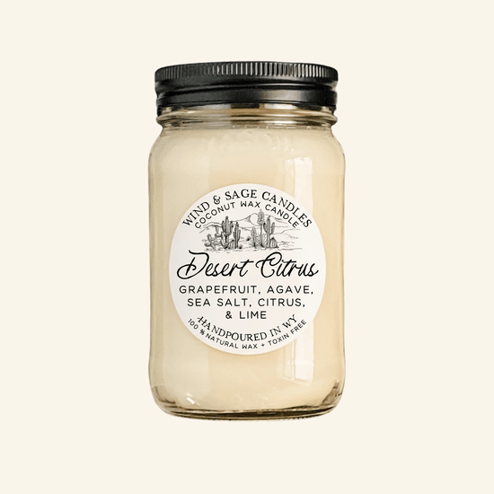 Desert Citrus Mason Jar Candle, 100% Natural Wax