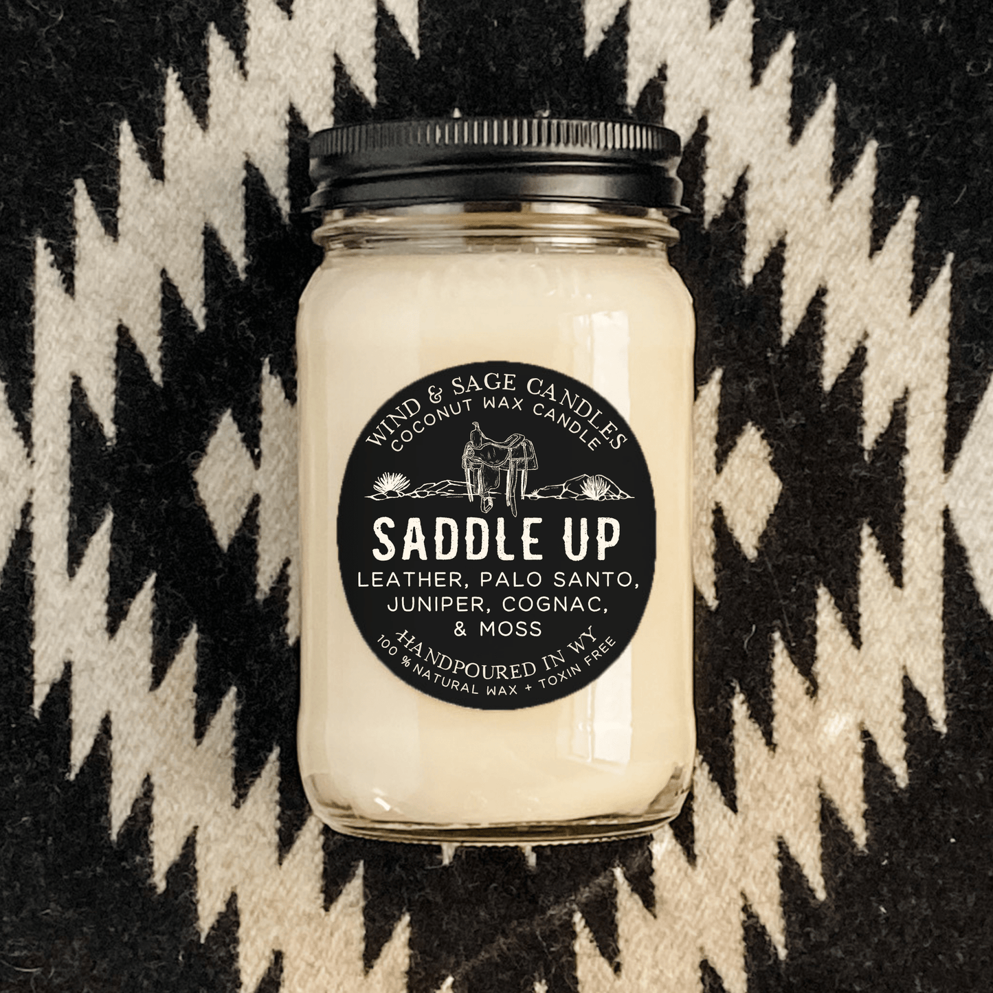 Saddle Up Mason Jar Candle, 100% Natural Wax