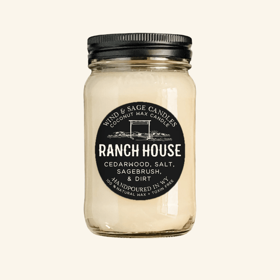 Ranch House Mason Jar Candle, 100% Natural Wax