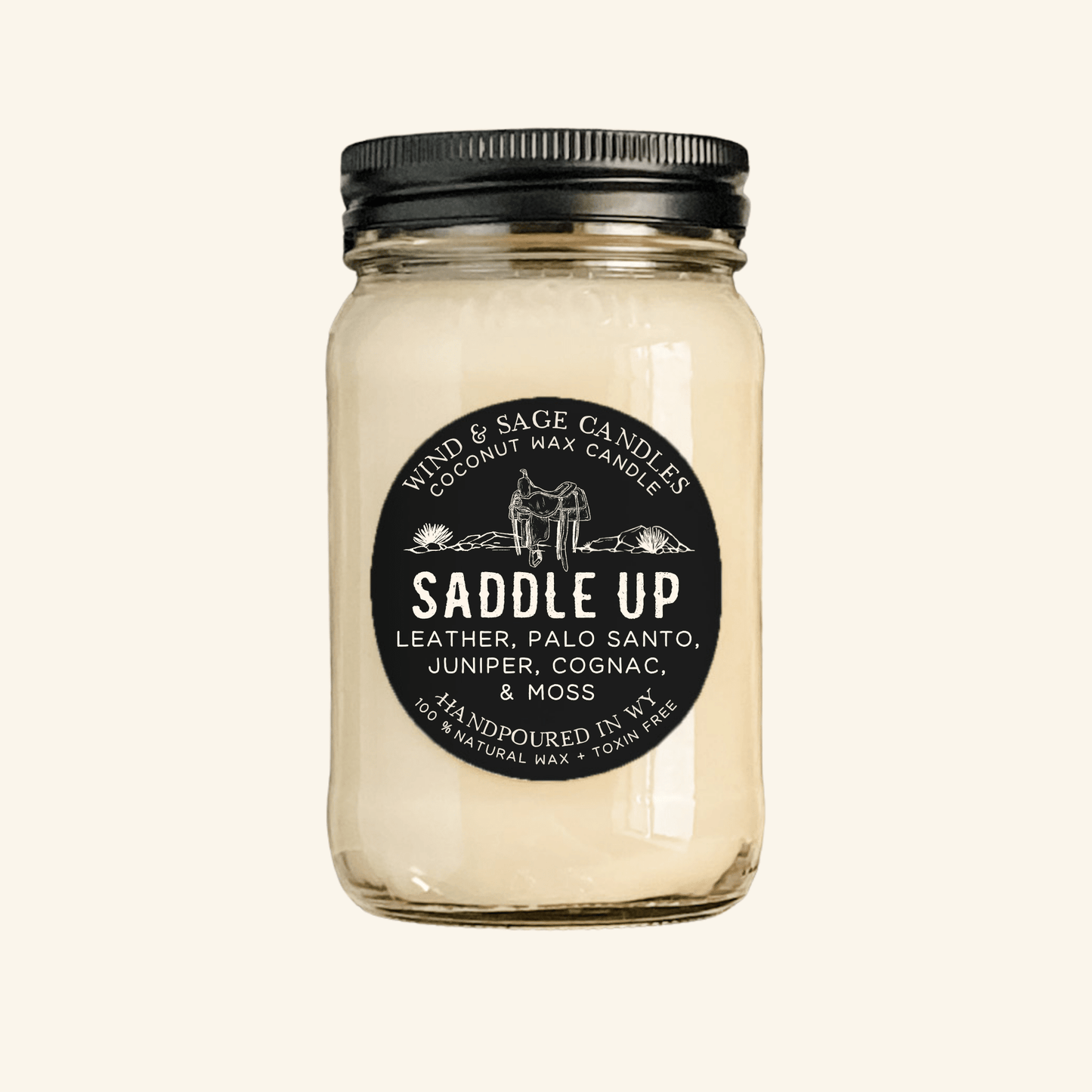 Saddle Up Mason Jar Candle, 100% Natural Wax
