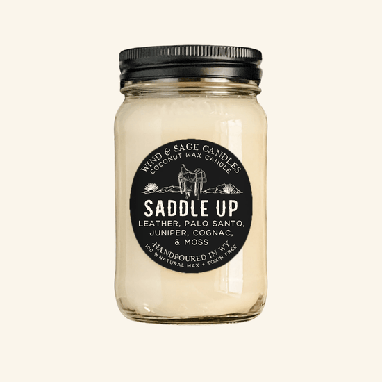 Saddle Up Mason Jar Candle, 100% Natural Wax