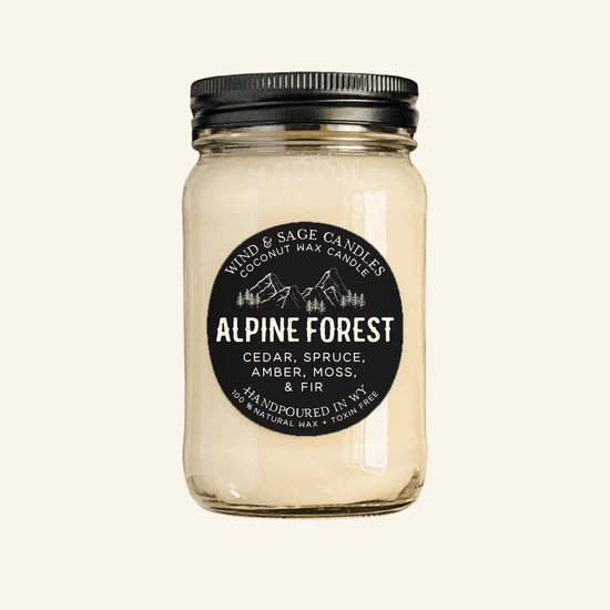 Alpine Forest Mason Jar Candle, 100% Natural Wax