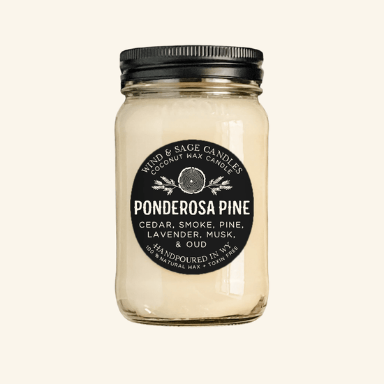 Ponderosa Pine Mason Jar Candle, 100% Natural Wax