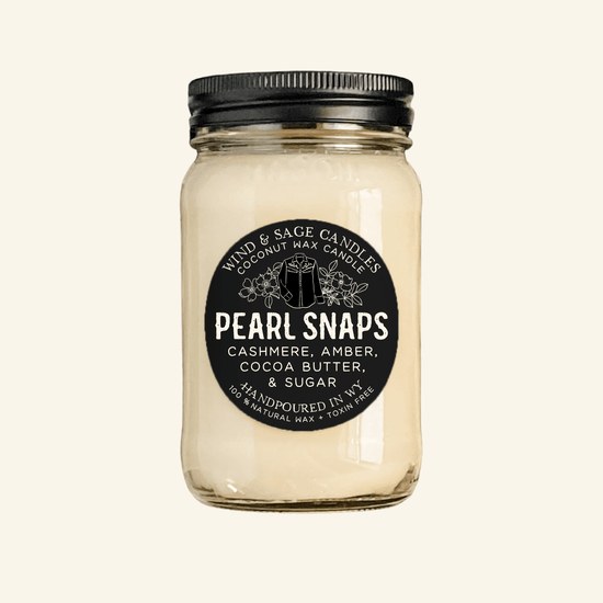 Pearl Snaps Mason Jar Candle, 100% Natural Wax