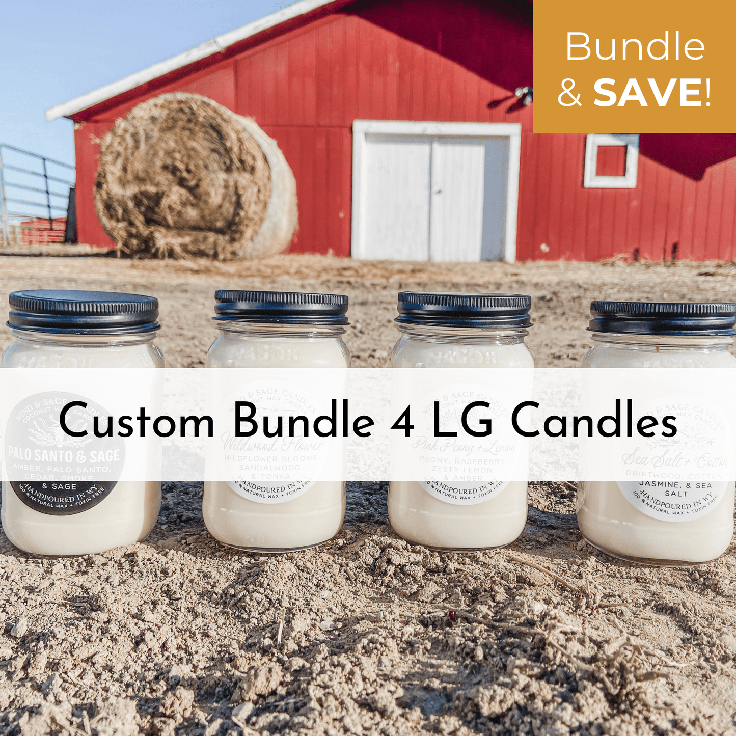 Custom Bundle 4 LG Candles , Bundle & Save