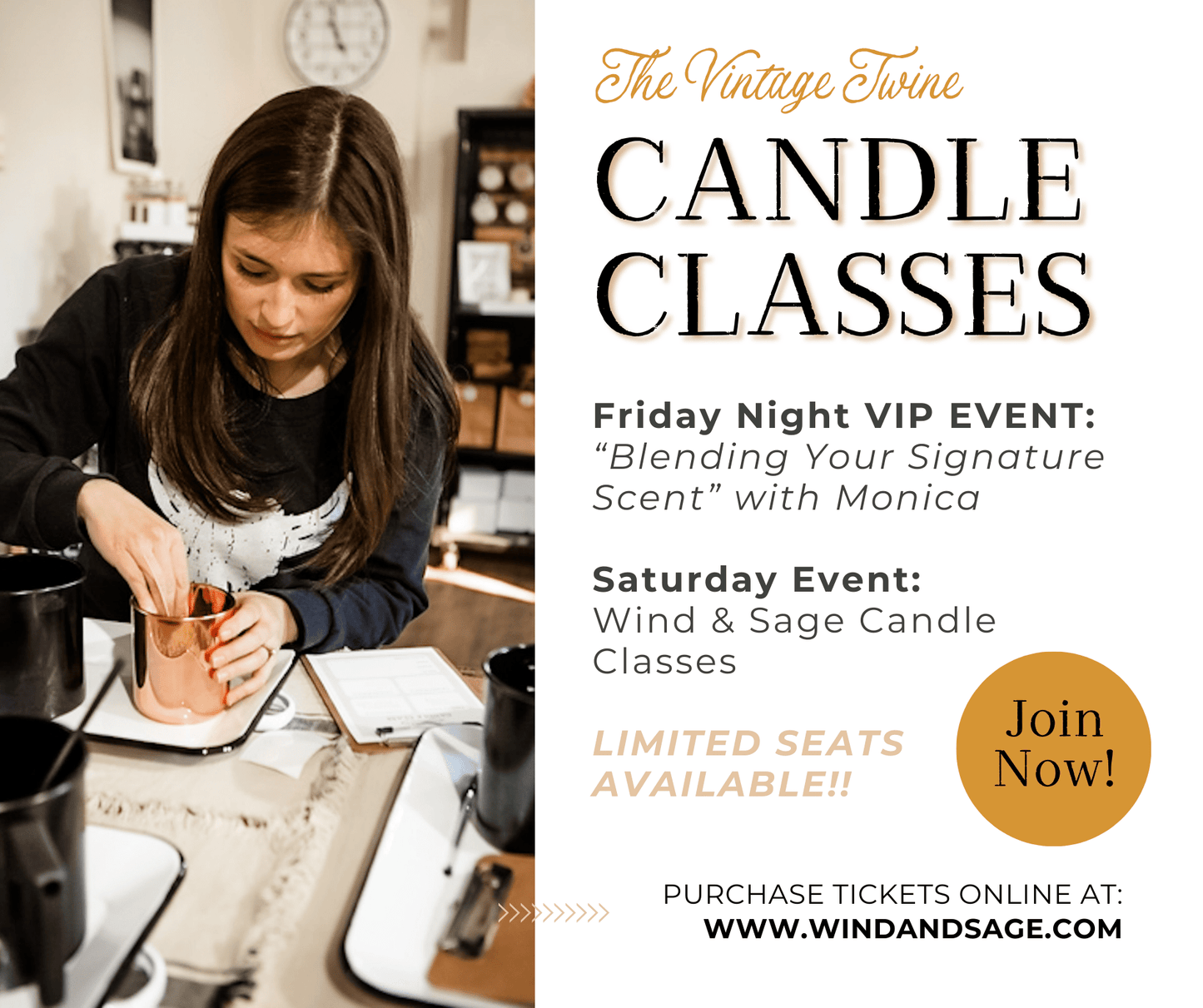 The Vintage Twine Candle Classes (SATURDAY)