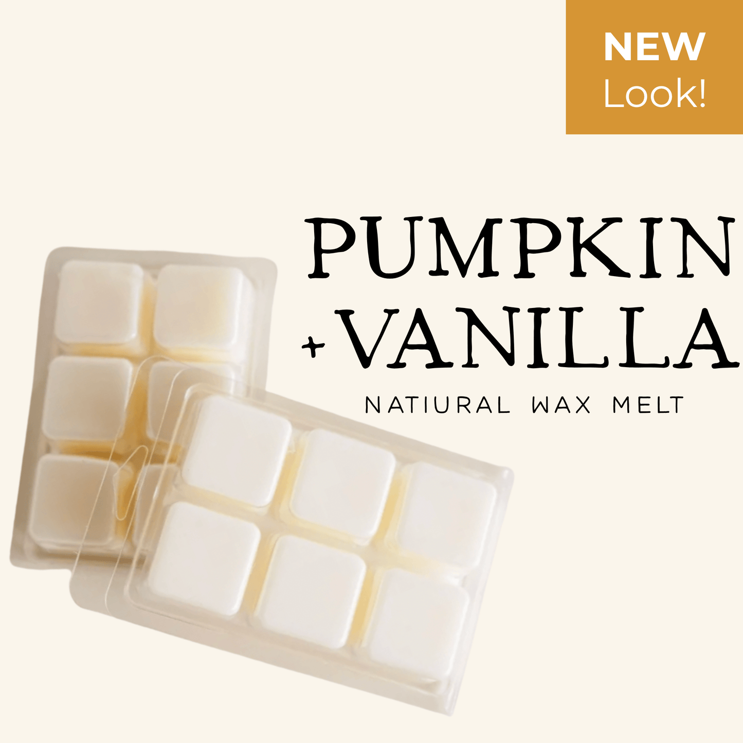 Pumpkin + Vanilla Wax Melt, 100% Natural Coconut Soy Wax Melt