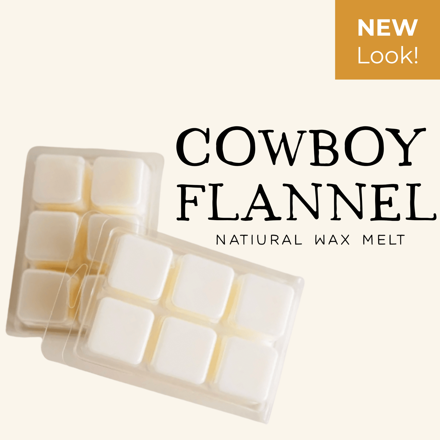 Cowboy Flannel Wax Melt, 100% Natural Coconut Soy Wax Melt