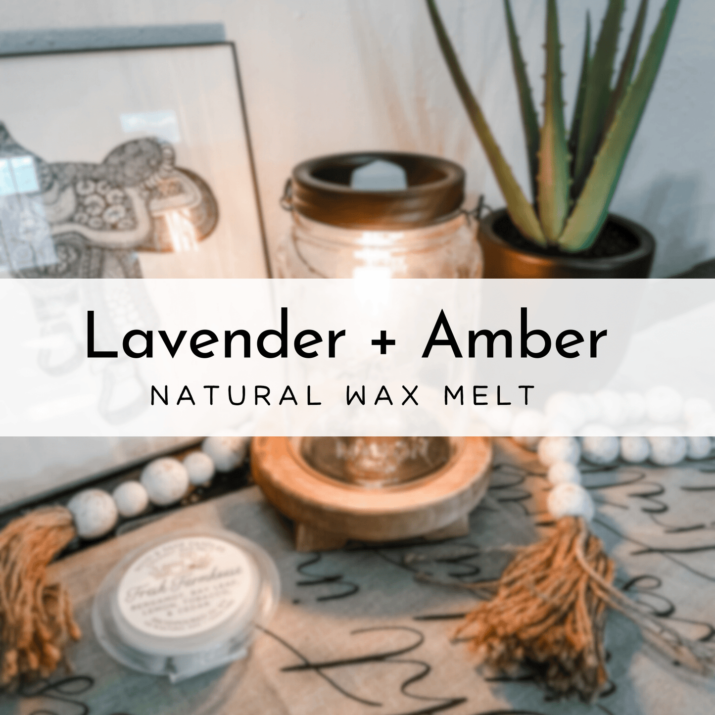 Lavender + Amber Wax Melt, 100% Natural Coconut Soy Wax Melt