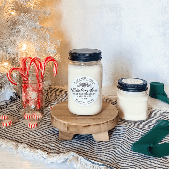 Winterberry Spice Mason Jar Candle, 100% Natural Wax