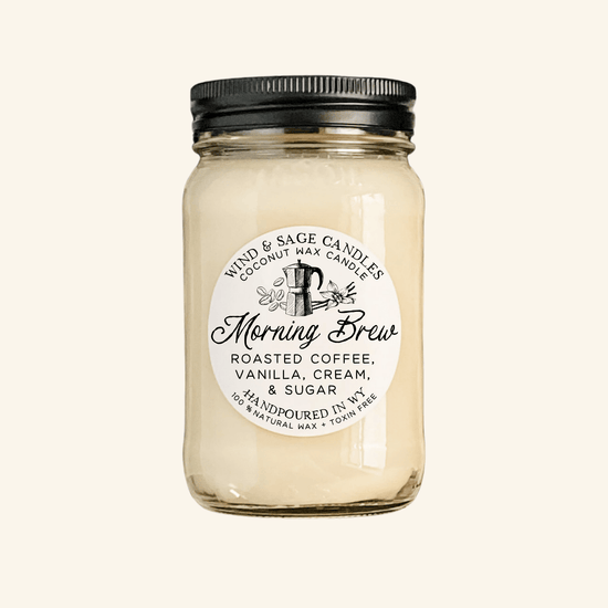 Morning Brew Mason Jar Candle, 100% Natural Wax