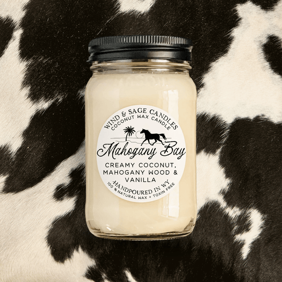 Mahogany Bay Mason Jar Candle, 100% Natural Wax