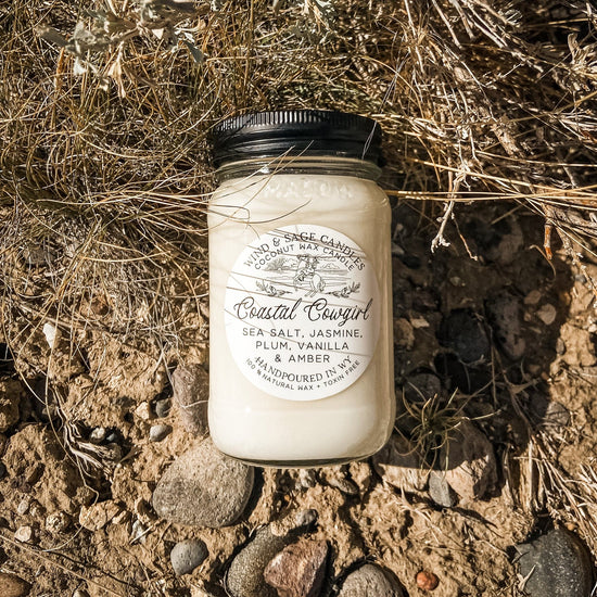 Coastal Cowgirl Mason Jar Candle, 100% Natural Wax