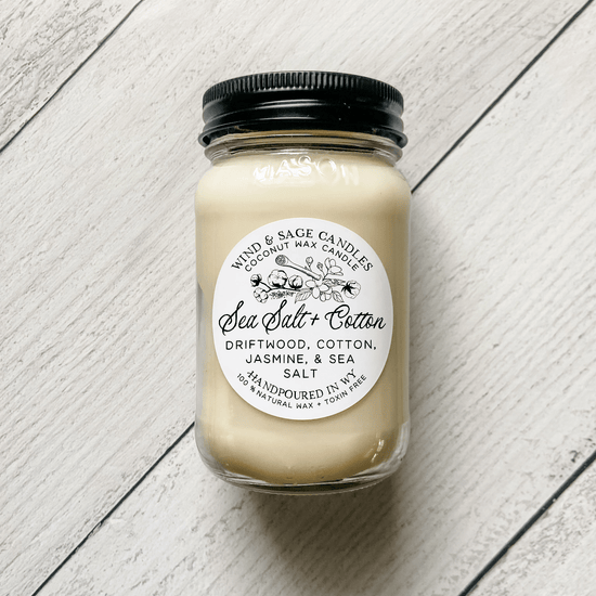 Sea Salt + Cotton Mason Jar Candle