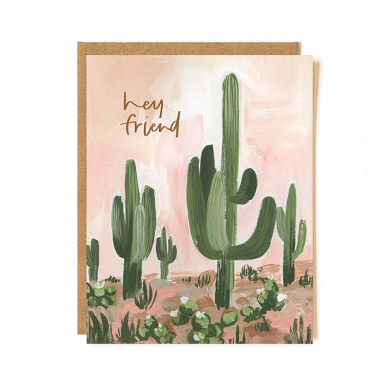 Hey Friend Cactus Friendship Greeting Card