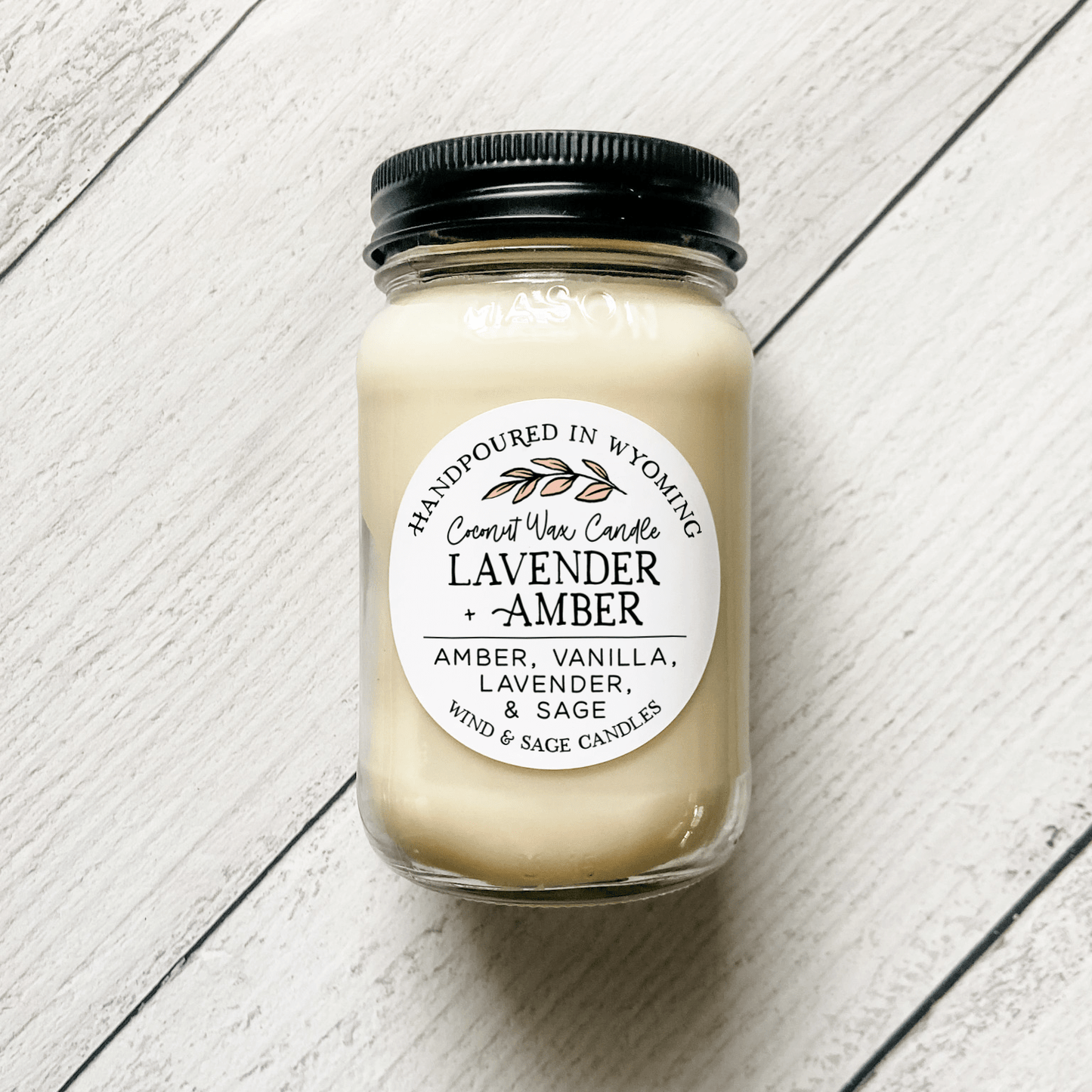 Lavender + Amber Mason Jar Candle