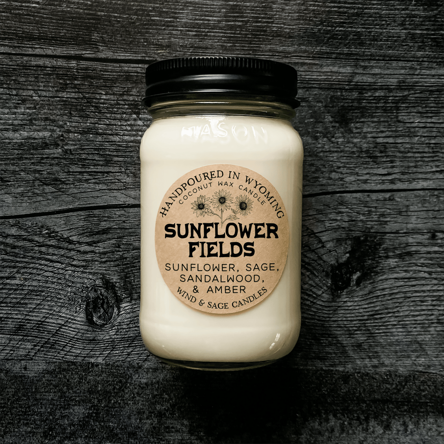 Sunflower Fields Mason Jar Candle