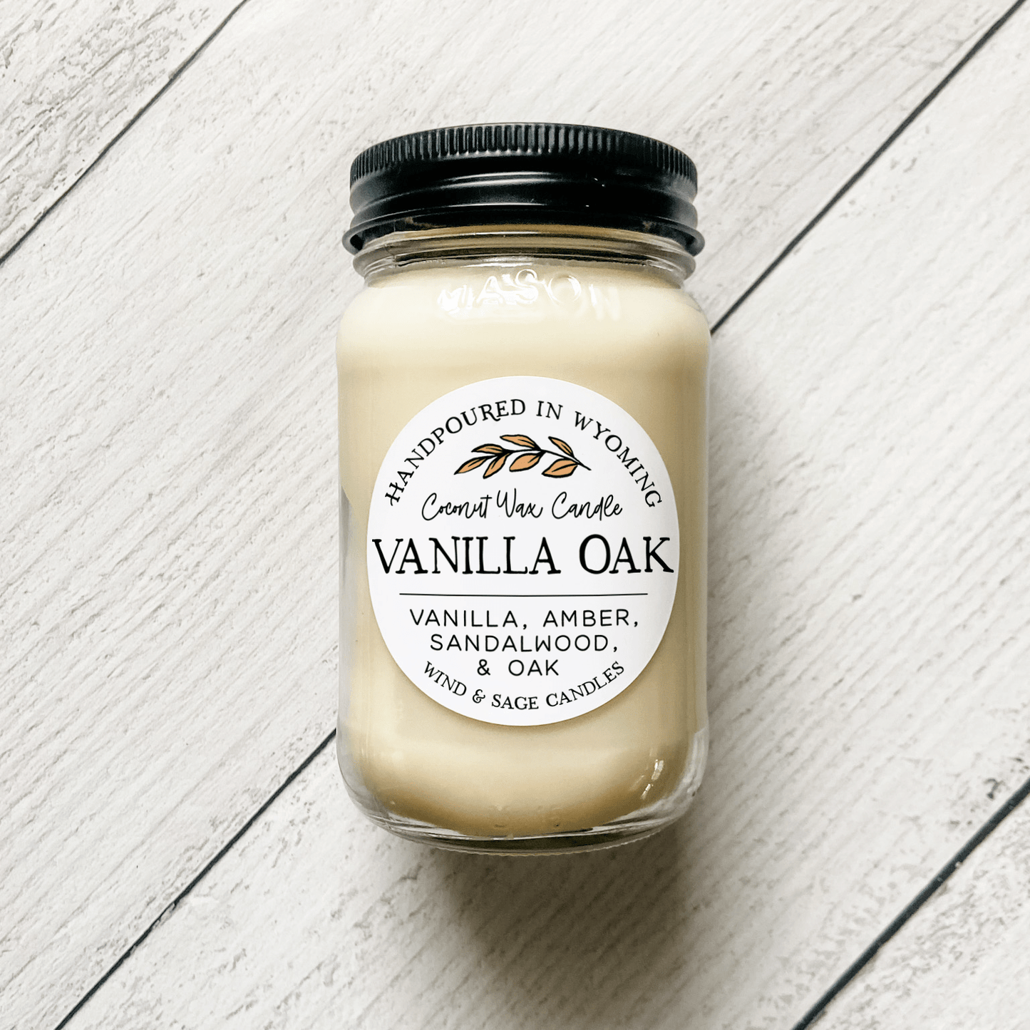 Vanilla Oak Mason Jar Candle